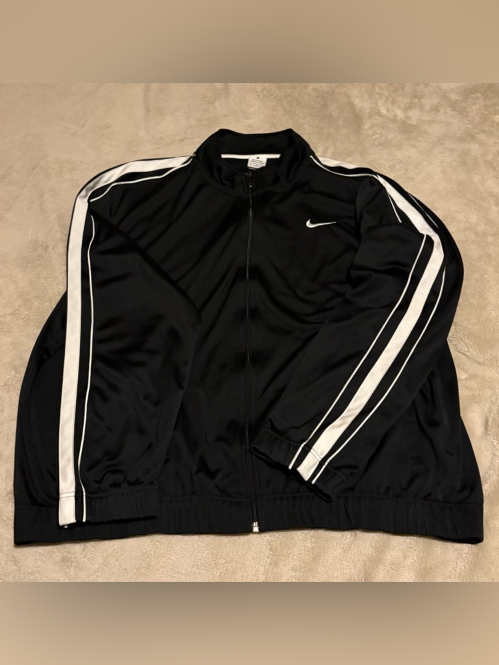 Nike Men's Retro Athletic Black and White Basketball Zip-Up Training Jacket - XL